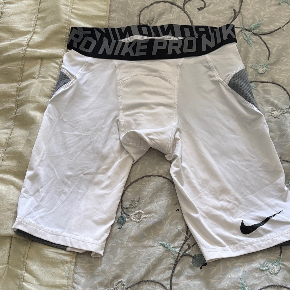 Nike Pro Hyperstrong White and Black Athletic Shorts